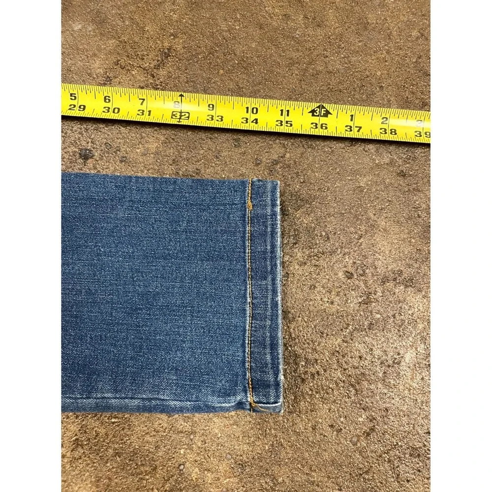 Spanx Jeans Womens Small Blue Denim Cotton Stretch Pull on Mid Rise Straight Leg - Picture 15 of 16